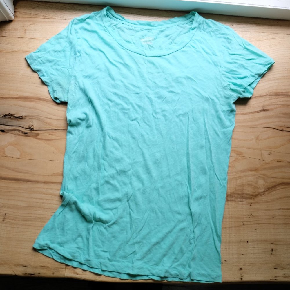 J. Crew Vintage Crewneck Cotton Tee Turquoise Green